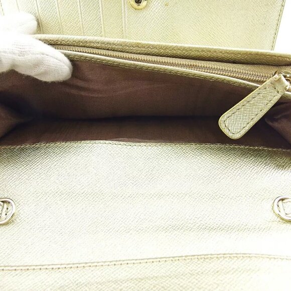 Celine long wallet Macadam Beige Canvas x Leather Authentic USED - Picture 6 of 11